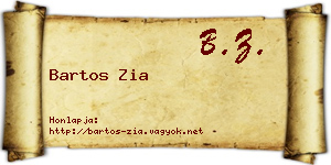 Bartos Zia névjegykártya